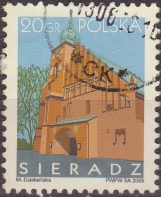 Polonia 2005 Scott 3776 Sello º Monumentos Ciudades Polacas Colegiata Eglise Todos los Santos Sieradz Pologne Polska Poland Polen